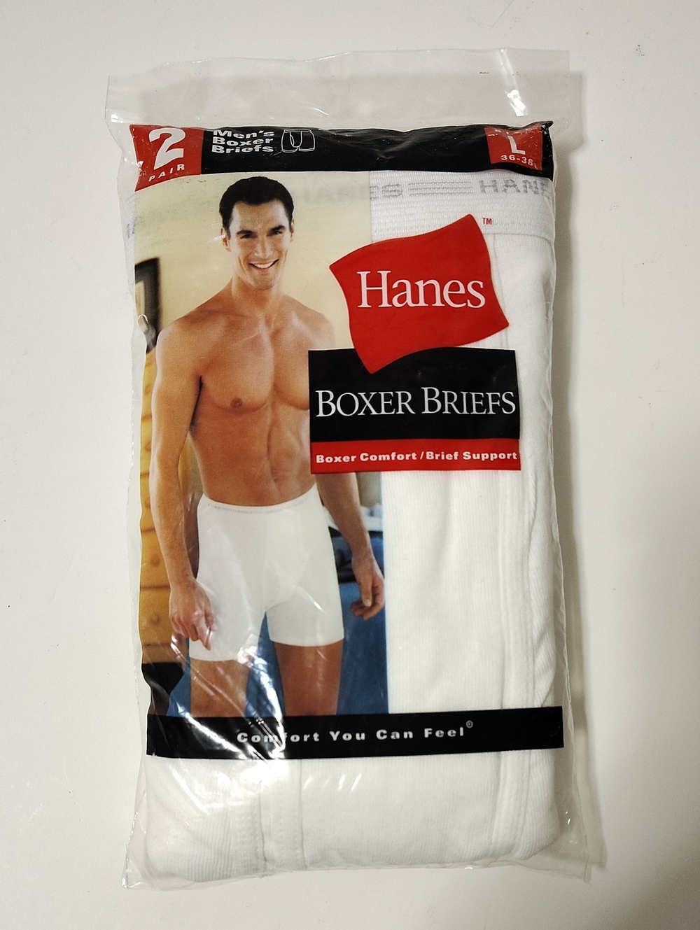 Vintage 2000 Hanes Men’s White Boxer Briefs - 2 Pack - Size L 36-38